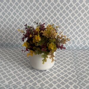 Multicolor Faux Plant in White Pot